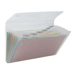 Portadocumenti a soffietto Ice - 6 tasche - 22 x 30 cm - PP - trasparente - Rexel