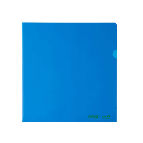 Cartellina a L BioBased - 22 x 30 cm - PE riciclato - liscio pesante - blu - Favorit - conf. 25 pezzi
