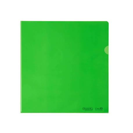 Cartellina a L BioBased - 22 x 30 cm - PE riciclato - liscio pesante - verde - Favorit - conf. 25 pezzi