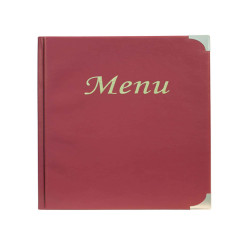 Portamenù Basic - A4 - 31,5 x 24 cm - PVC - bordeaux - 4+2 buste fisse incluse - Securit