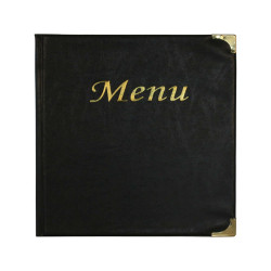 Portamenù Basic - A4 - 31,5 x 24 cm - PVC - nero - 4+2 buste fisse incluse - Securit