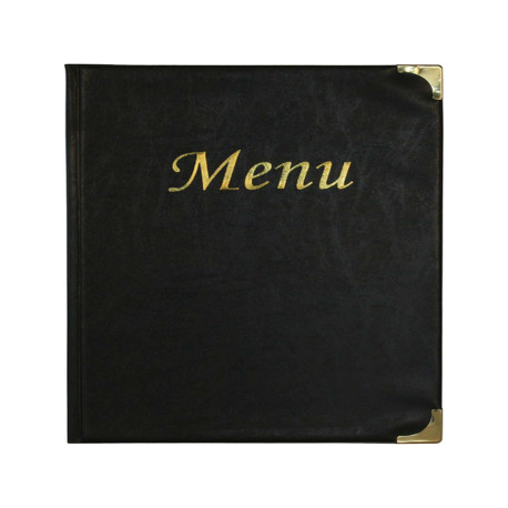 Portamenù Basic - A4 - 31,5 x 24 cm - PVC - nero - 4+2 buste fisse incluse - Securit