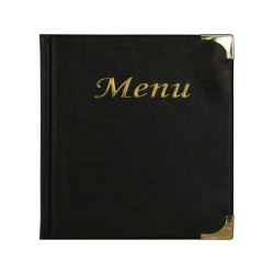 Portamenù Basic - A5 - 23,7 x 17,2cm - PVC - nero - 4+2 buste fisse incluse - Securit