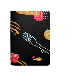 Portamenù linea Spaghetti - 18x31,6 cm - nero - Stilcasa