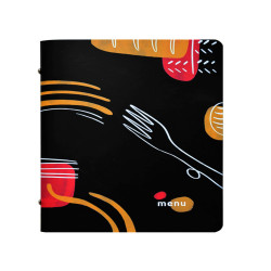 Portamenù linea Spaghetti - A5 - 17x23 cm - nero - Stilcasa