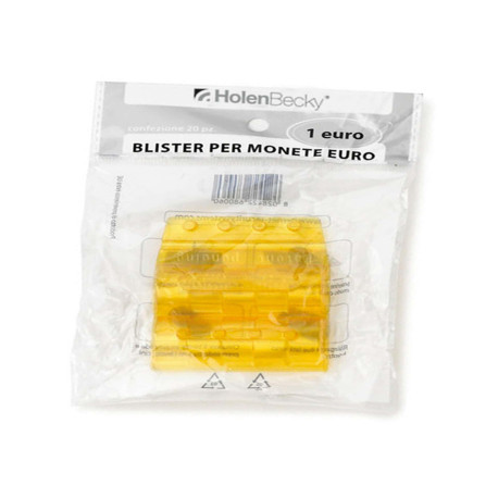 Portamonete - PVC - 1 euro - giallo - HolenBecky - blister 20 pezzi
