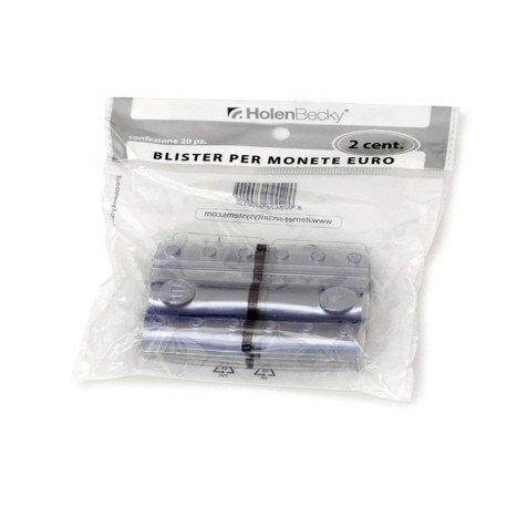 Portamonete - PVC - 2 cent - grigio - HolenBecky - blister 20 pezzi