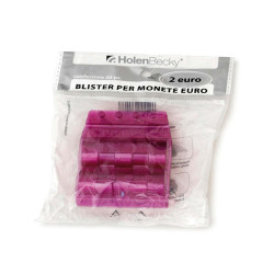 Portamonete - PVC - 2 euro - viola - HolenBecky - blister 20 pezzi