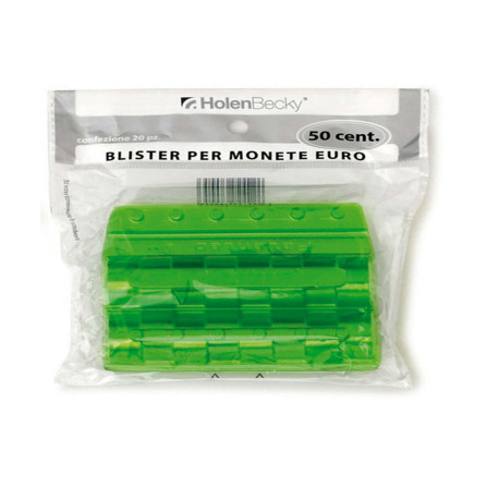 Portamonete - PVC - 50 cent - verde - HolenBecky - blister 20 pezzi