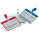 Portanome a tasca aperta - clip in plastica - 6 x 9 cm - blu - Durable - conf. 25 pezzi