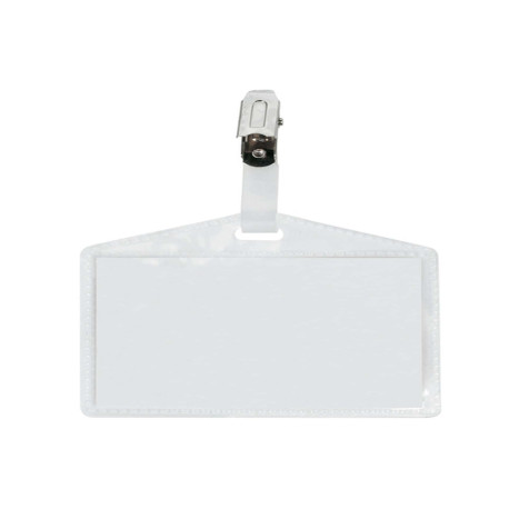 Portanome Pass 3P - clip in metallo - senza cartoncino - 9,5 x 6 cm - PP - buccia - Sei Rota - conf. 10 pezzi