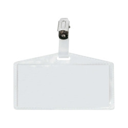 Portanome Pass 3P - clip in metallo - senza cartoncino - 9,5 x 6 cm - PP - buccia - Sei Rota - conf. 100 pezzi