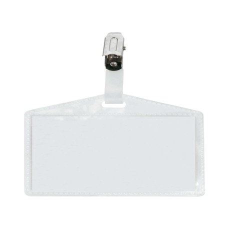 Portanome Pass 3P - clip in metallo - senza cartoncino - 9,5 x 6 cm - PP - buccia - Sei Rota - conf. 100 pezzi