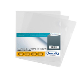 Cartellina a L Pratic - A4 - PP - buccia pesante - Favorit - conf. 50 pezzi