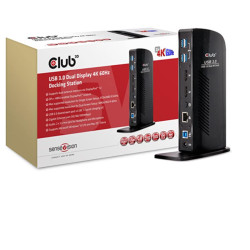Club3D CSV 1460 USB 3.0 Dual Display 4 K 60 Hz docking station nero