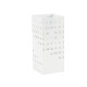 Portaombrelli - 15,5 x 15,5 x 49 cm - metallo verniciato - fantasia lettere - bianco - King collection