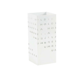 Portaombrelli - 15,5 x 15,5 x 49 cm - metallo verniciato - fantasia lettere - bianco - King collection