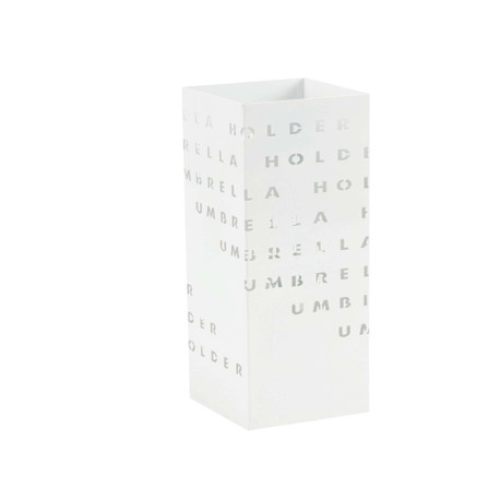 Portaombrelli - 15,5 x 15,5 x 49 cm - metallo verniciato - fantasia lettere - bianco - King collection