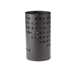Portaombrelli - diametro 18 cm - H 46 cm - metallo verniciato - fantasia lettere - nero - King collection