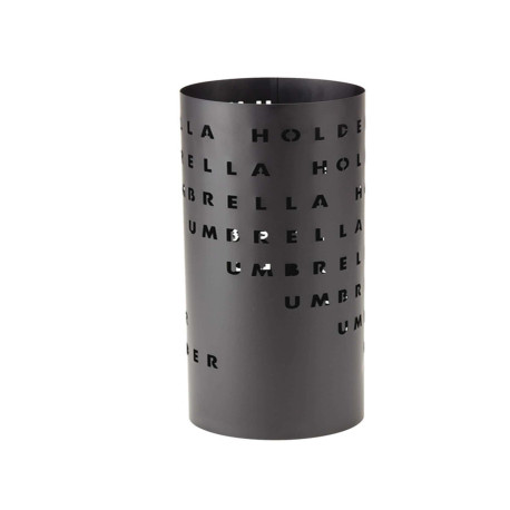 Portaombrelli - diametro 18 cm - H 46 cm - metallo verniciato - fantasia lettere - nero - King collection