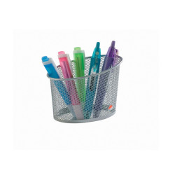 Portapenne Mesh - rete metallica - 10,5 x 7,3 x 10,3 cm - argento - Alba