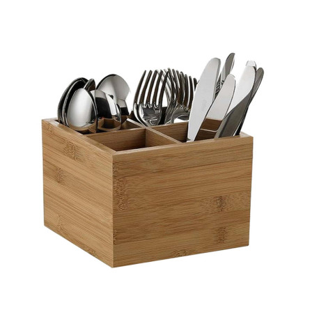 Portaposate - in bamboo - 15x15x15 cm - colore naturale - Leone