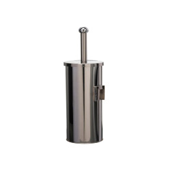 Portascopino WC Basic - da muro - acciaio inox - diametro 9,8 cm - altezza 38 cm - silver - Medial