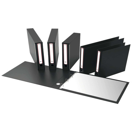 Portatabulati KM UNI - con custodia - 12"x28 cm - dorso 5 cm - nero - Rexel
