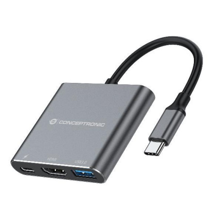 Conceptronic DOCKING STATION 3-IN-1 USB 3.2 GEN 1 -- 1x HDMI, 1x USB-C PD 100W, 1x USB 3.0