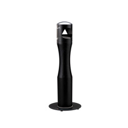 Posacenere da terra - a colonna - diametro 13 cm - H 101 cm - base 29 cm - inox nero - Medial