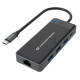 Conceptronic DOCKING STATION 7-in-1 USB 3.2 Gen. 1 - 2x HDMI, 3x USB-A, GbE LAN, 100W USB PD
