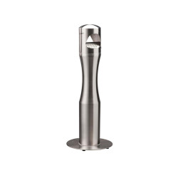 Posacenere da terra - a colonna - diametro 13 cm - H 108 cm - base 29 cm - inox silver - Medial