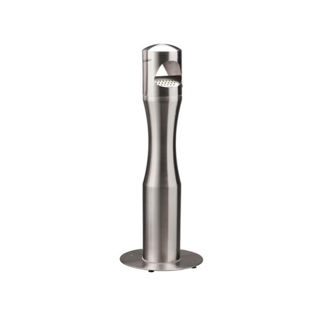Posacenere da terra - a colonna - diametro 13 cm - H 108 cm - base 29 cm - inox silver - Medial