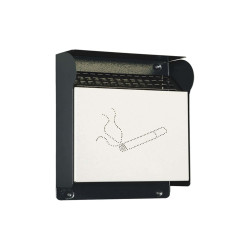 Posacenere murale - da esterno - 23,5 x 33 x 7 cm - grigio scuro - Metalplus
