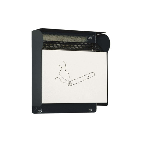 Posacenere murale - da esterno - 23,5 x 33 x 7 cm - grigio scuro - Metalplus