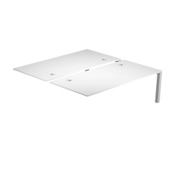 Postazione doppia aggiuntiva per scrivanie Agorà - 120 x 168 x 72,5 cm - bianco