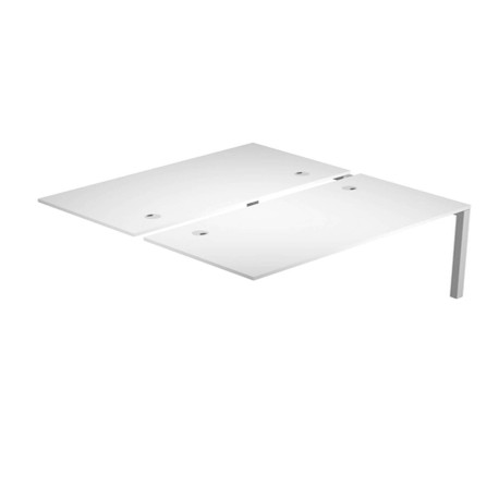Postazione doppia aggiuntiva per scrivanie Agorà - 120 x 168 x 72,5 cm - bianco