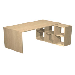 Postazione Home-Office - 6 caselle - 140 x 104 x 72,4 cm - rovere