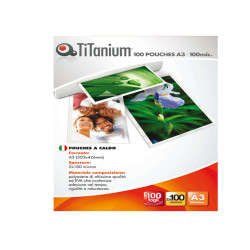 Pouches - A3 - 303x426 mm - 2x100 micron - Titanium - conf. 100 pezzi