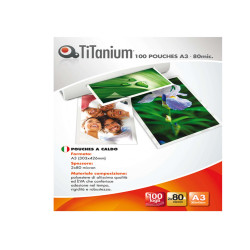 Pouches - A3 - 303x426 mm - 2x80 micron - Titanium - conf. 100 pezzi