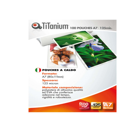 Pouches - A7 - 80x111 mm - 2x125 micron - Titanium - conf. 100 pezzi