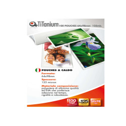 Pouches - key card - 64x98 mm - 2x125 micron - Titanium - conf. 100 pezzi