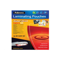 Pouches Capture125 Superquick - A4 - 216x303 mm - 2x125 micron - Fellowes - scatola 100 pezzi