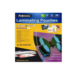 Pouches Enhance80 - Superquick - A4 - 2x80 micron - Fellowes - scatola 100 pezzi