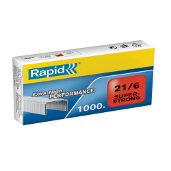 Punti Rapid Super Strong - 21/6 (6/6) - acciaio zincato - metallo - Rapid - conf. 1000 pezzi