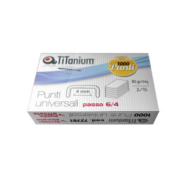 Punti universali - 6/4 - acciaio/zinco cromato - metallo - Titanium - conf. 1000 punti