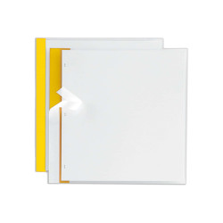Cartellina per rilegatura Poli 200 - A4 - PP - trasparente buccia - dorso giallo - Sei Rota - conf. 10 pezzi