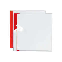 Cartellina per rilegatura Poli 200 - A4 - PP - trasparente buccia - dorso rosso - Sei Rota - conf. 10 pezzi
