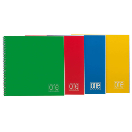 Quaderno One Color - A5 - 4mm - 60 fogli - 80 gr - s/fori - spiralato - Blasetti