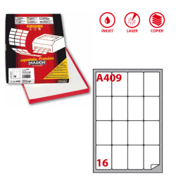 Etichette adesive A/409 - in carta - permanenti - 47,7 x 70 mm - 16 et/fg - 100 fogli - bianco - angoli tondi - Markin